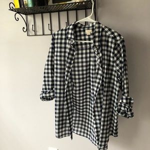 Navy Jcrew gingham button down